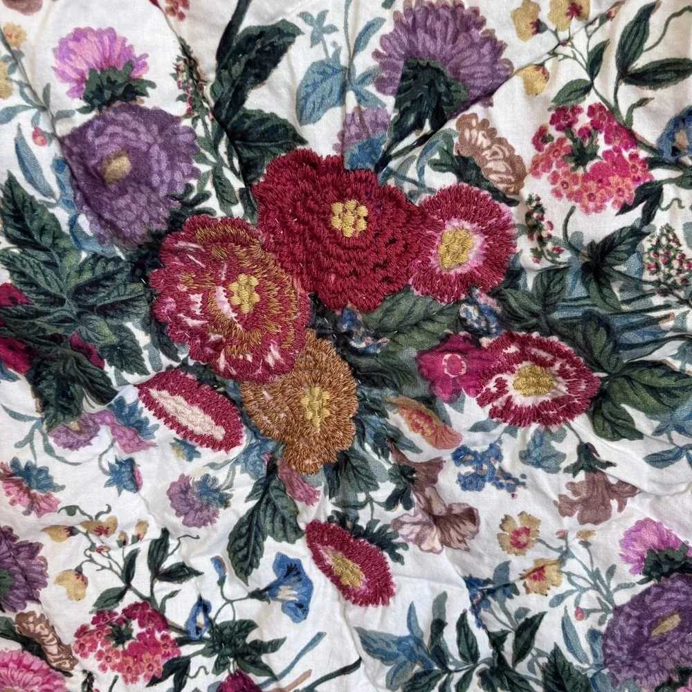 Pottery Barn Margeaux Embroidered Reversible 1 King Sham 36x20 Multi Floral